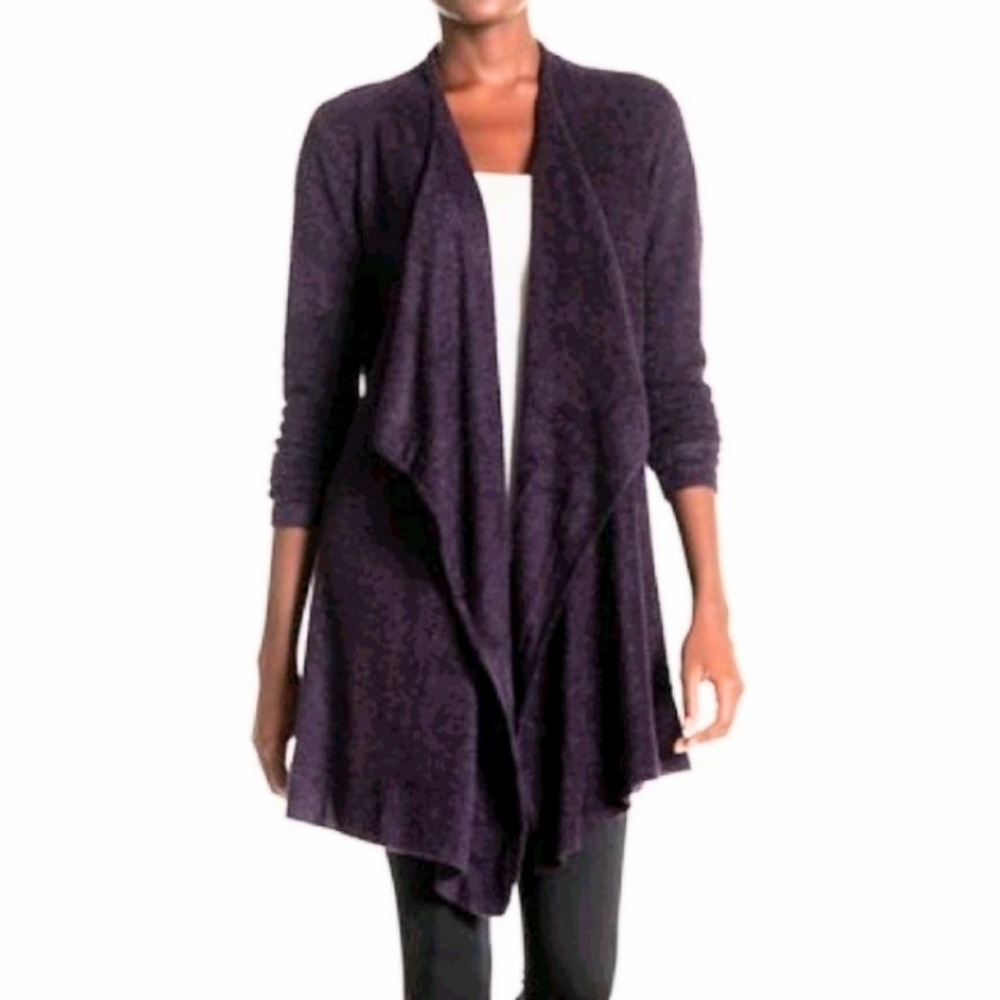 Barefoot Dreams Bamboo Chic Lite Purple Calypso Wrap Cardigan Sweater S/M✨ NEW!